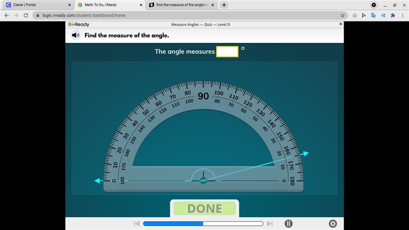 Find the measure of the angle.-example-1