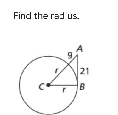 Please help!! Find the radius-example-1