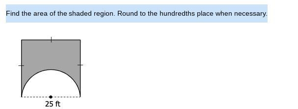 Find the area of the shaded region. Round to the hundredths place when necessary.-example-1