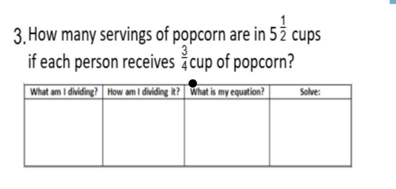 How many servings of popcorn are in 5 1/2 cups of each person receives 3/4 cup of-example-1