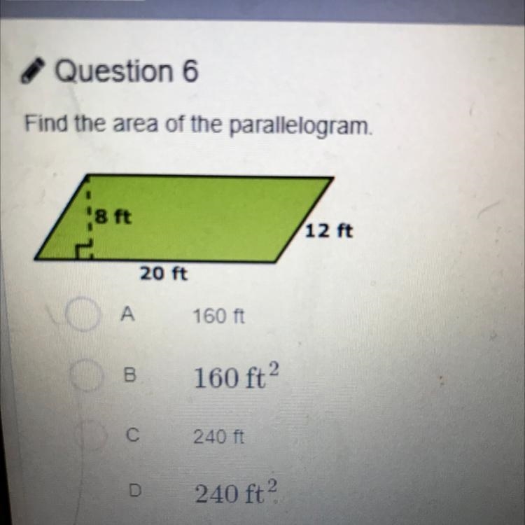 Find the area of the parallelogram.-example-1