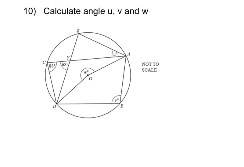 10) Calculate angle u, v and w A Y с 88 68-example-1