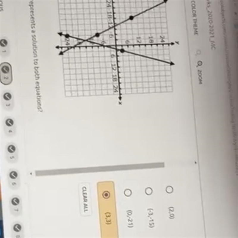 Which ordered pair represents a solution to both equations-example-1