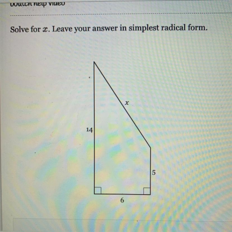 Solve for T Leave your answer in simplest radical form.-example-1