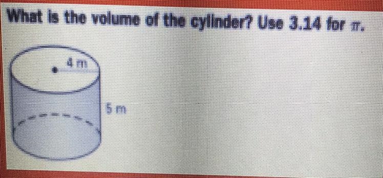 What is the volume of the cylinder? Use 3.14 for T.-example-1