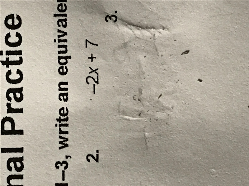 What expression is equivalent to -2x + 7-example-1