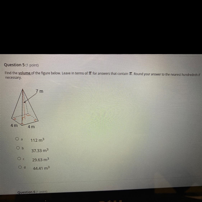 Find the volume of the figure below. Leave in terms of PT for answers that contain-example-1