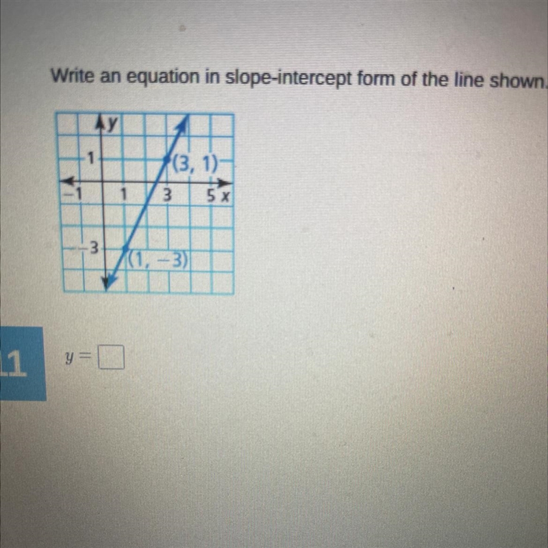 Write in equation in slope form of the line shown-example-1