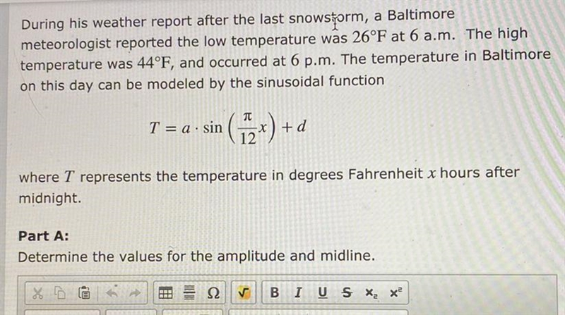 Need help with part B as well PART B write an equation to model the temperature in-example-1