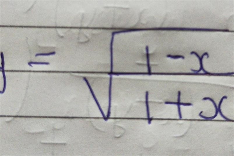 Y =square root 1-x/1+x find it's derivative​-example-1