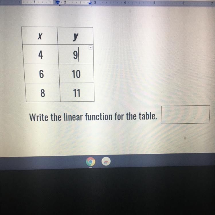 Write a linear function that shows the linear relationship in the table below.-example-1