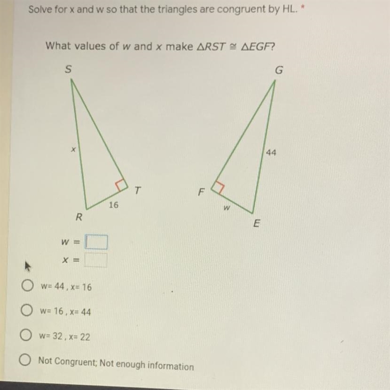 What values of w and x make RST - EGF?-example-1