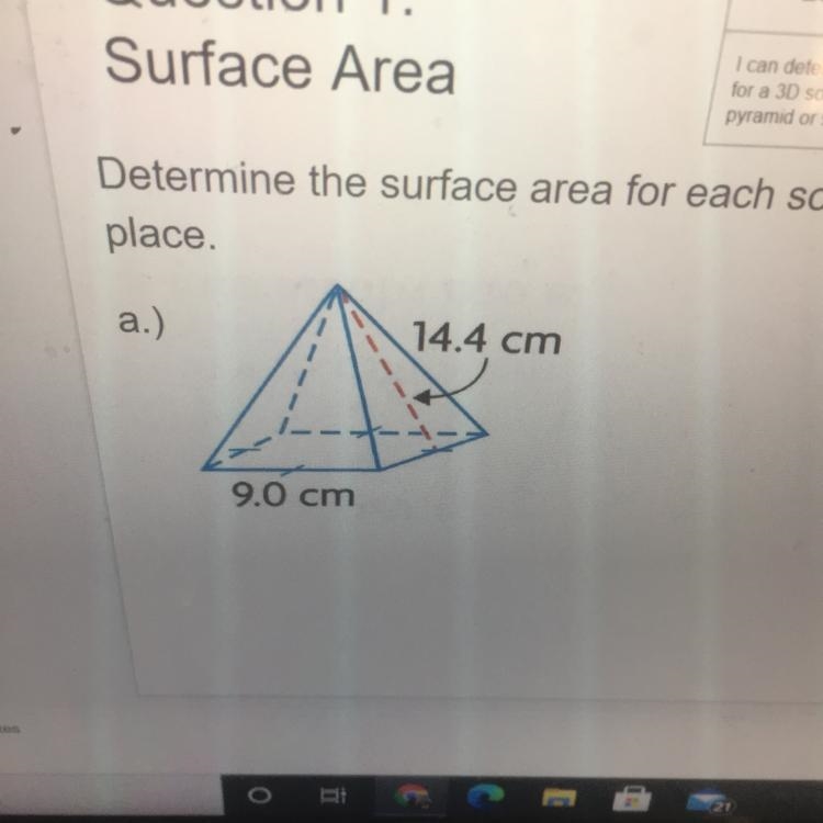 What is the surface area of this square based pyramid?-example-1