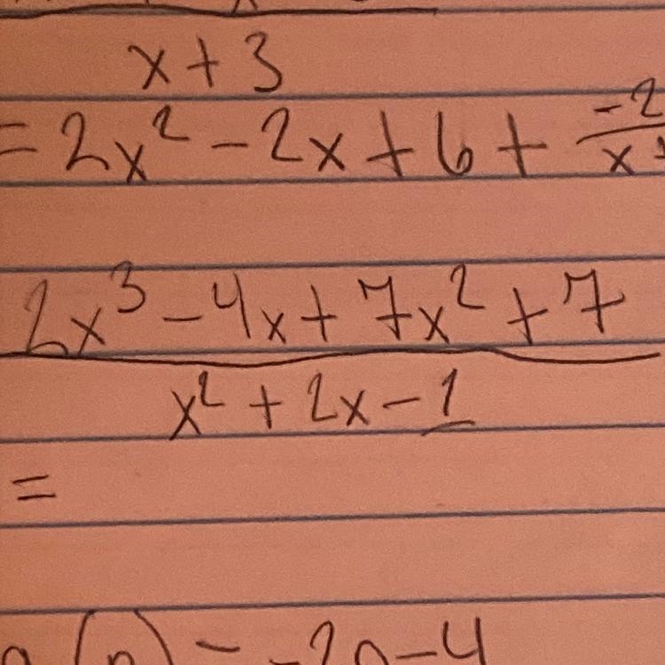 1 2x3 4x + 7x²+7 x² + 2x-1 DIVIDE-example-1