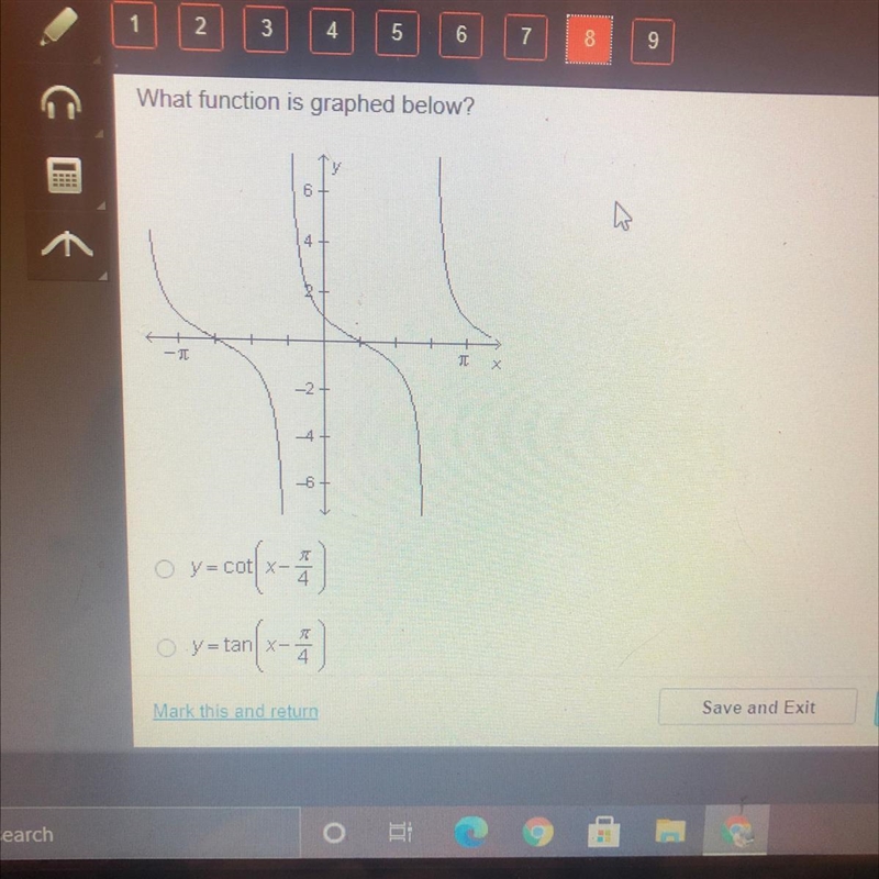 What function is graphed below?-example-1