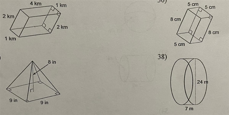 What is the volume of each figure? (Please write the formula and answer)-example-1