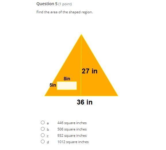 Find the area of the shaped region.-example-1