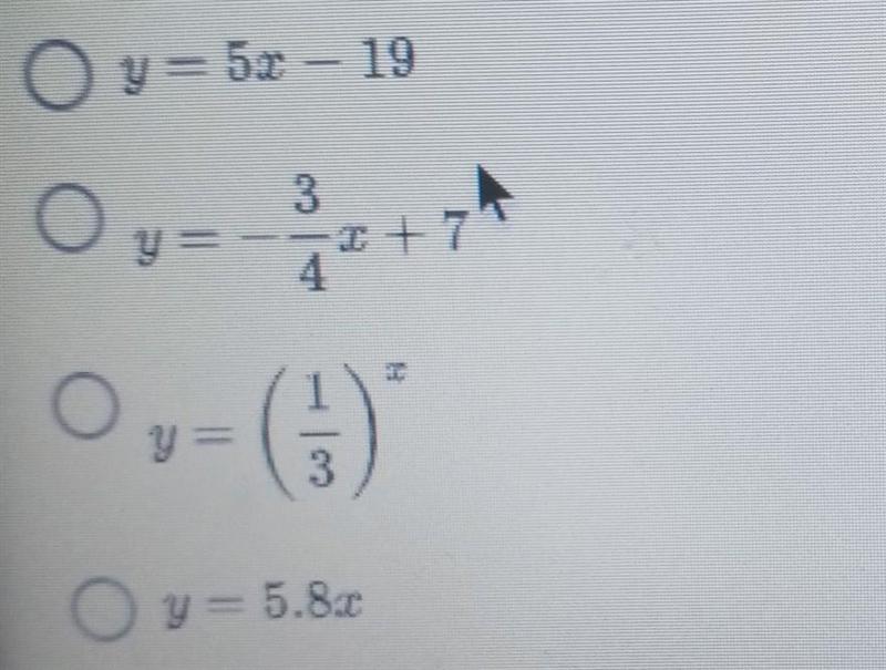 Which of the following functions is not linear?​-example-1