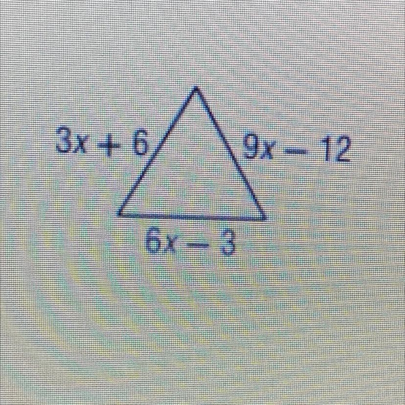 What is the length of each side of this equilateral triangle? A) 42 B) 30 C) 15 D-example-1