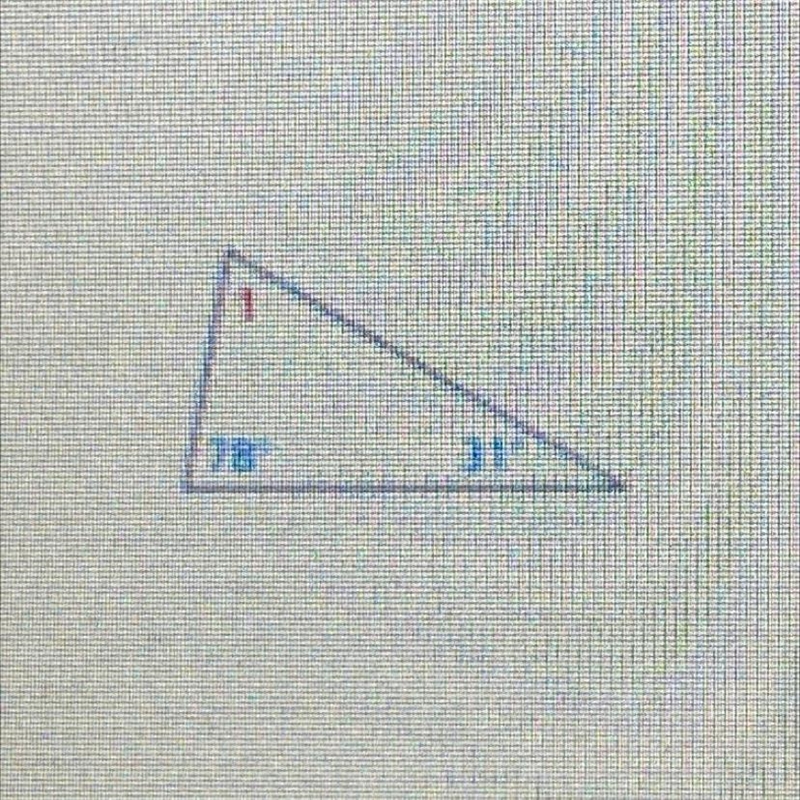 Using the Triangle Sum Theorem. Determine the angle measure of <1. 38 31 (78 and-example-1