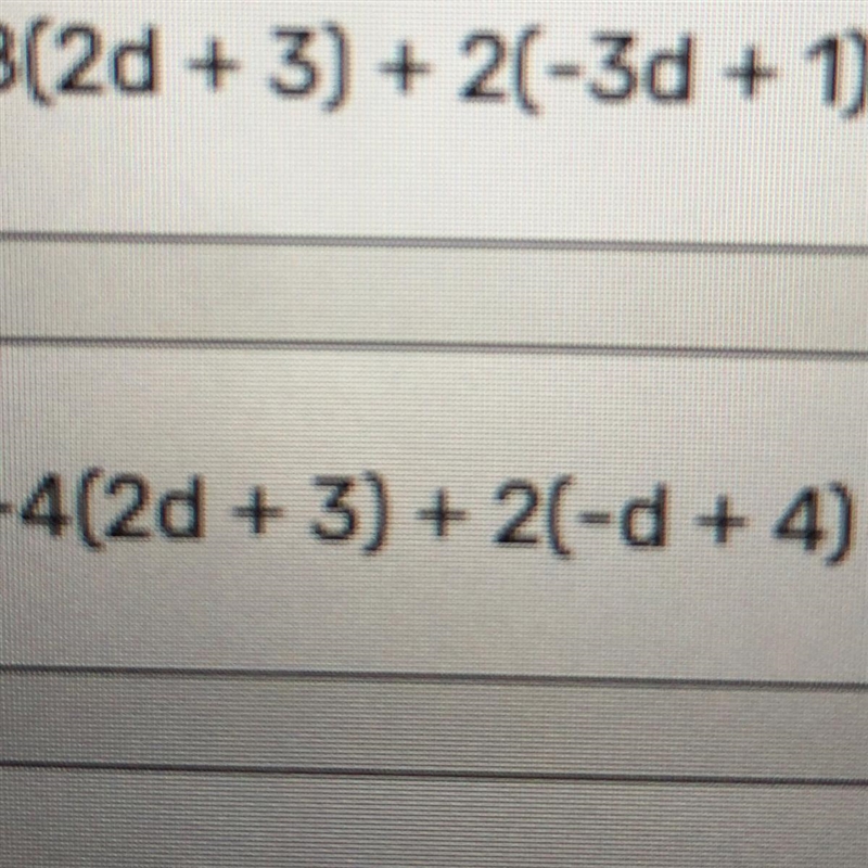 What is the answer to -4(2d+3)+2(-d+4)?-example-1