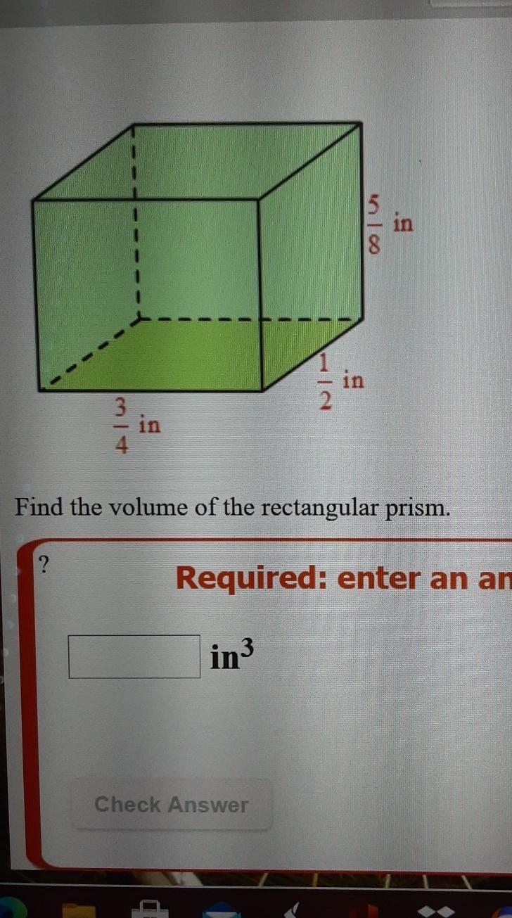 Fine the volume of a rectangular prism​-example-1