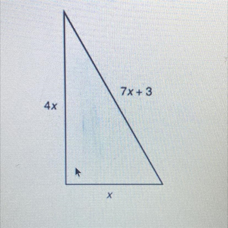 In the triangle shown below, the side lengths are given in terms of x. What is the-example-1