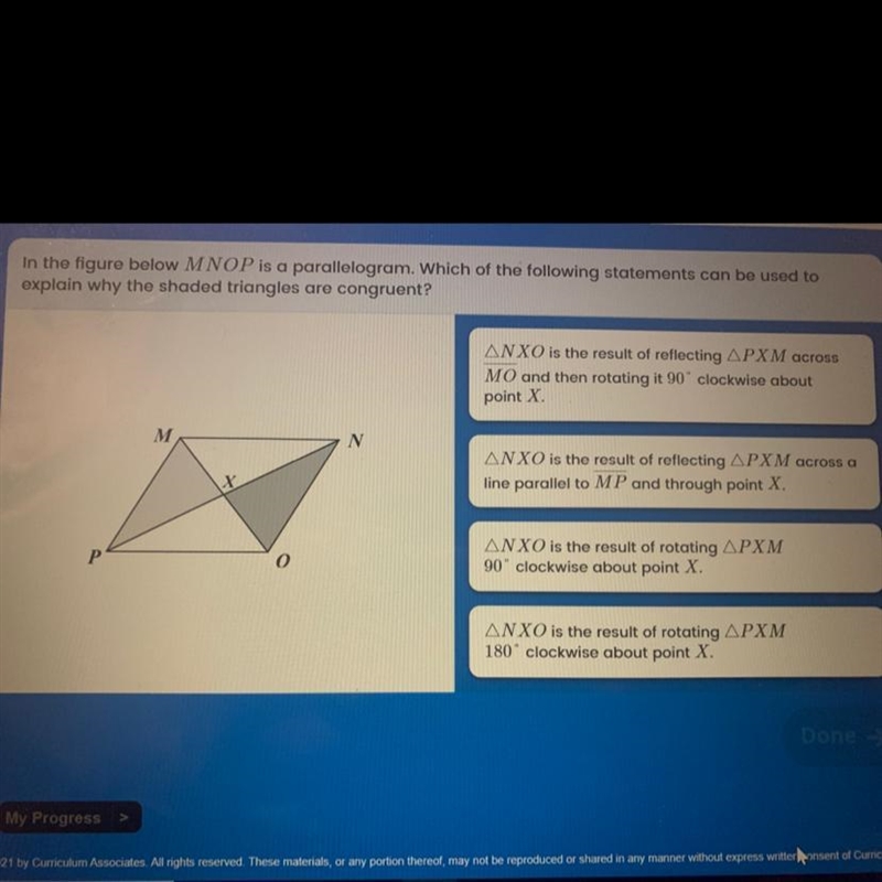 In the figure below MNOP is a parallelogram. Which of the following statements can-example-1