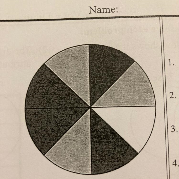 If you spun the spinner 1 time, what is the probability it would land on a gray piece-example-1