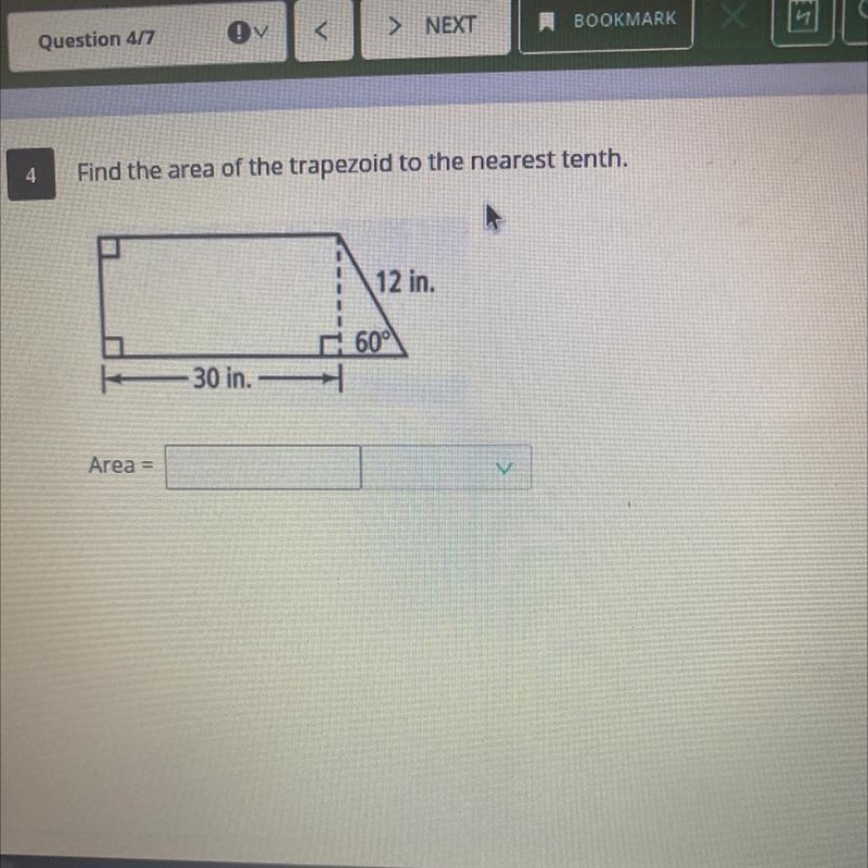 Find the area of the trapezoid to the nearest tenth.-example-1