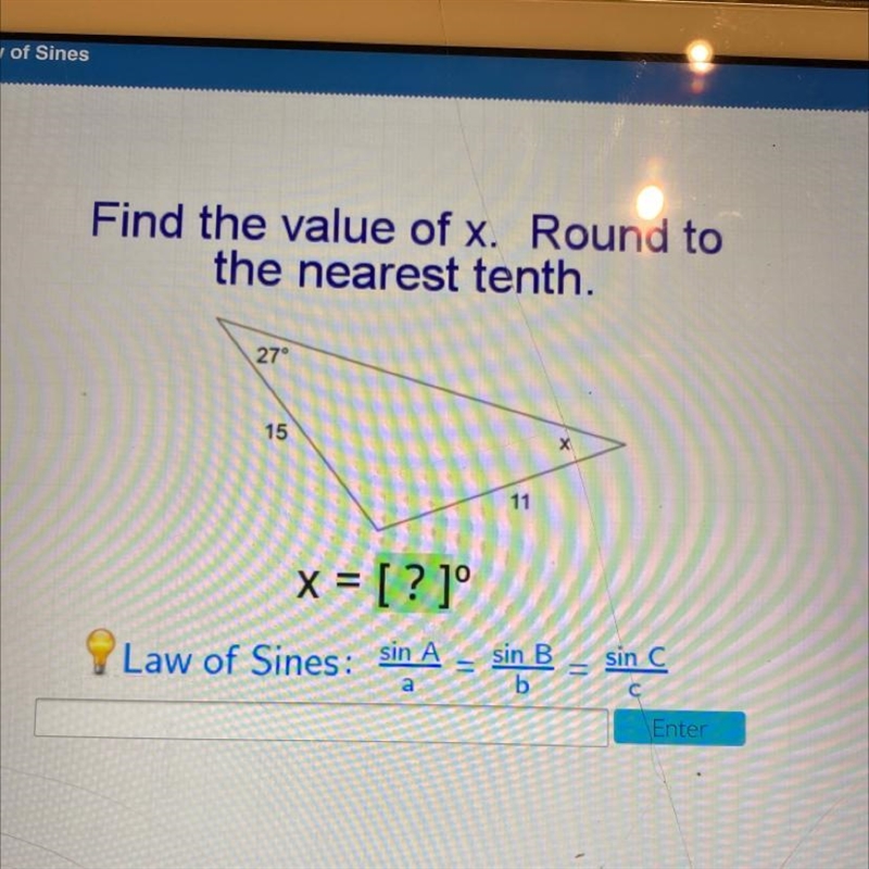 Find X round to the nearest tenth.-example-1