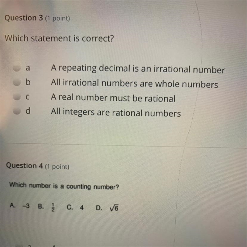 Which number is a counting number? Can you do both of them plz-example-1