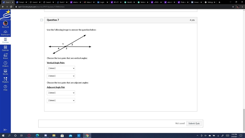 I need adjacent angle pair and vertical-example-1