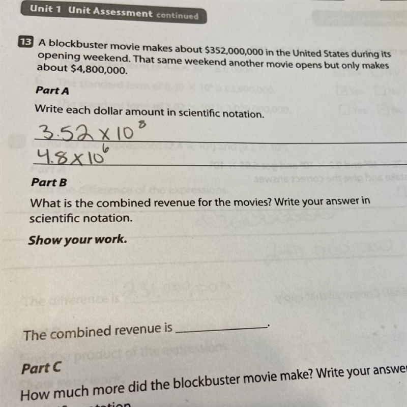 Use numbers in part a-example-1