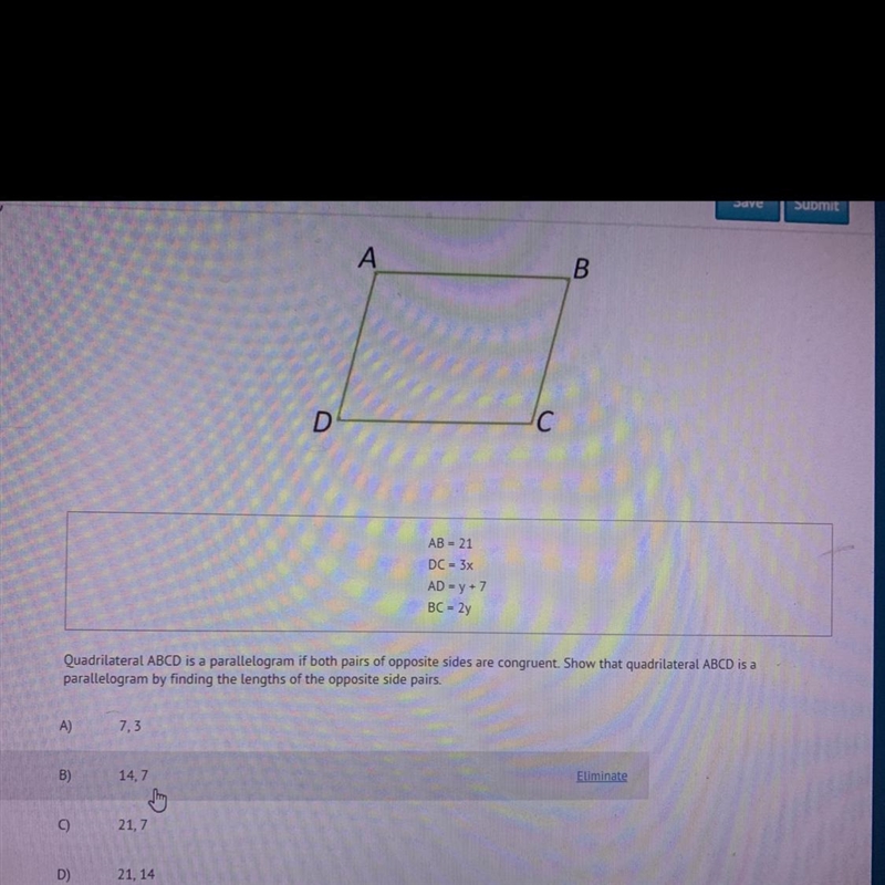 Quadrilateral ABCD is a parallelogram if both pairs of opposite sides are congruent-example-1