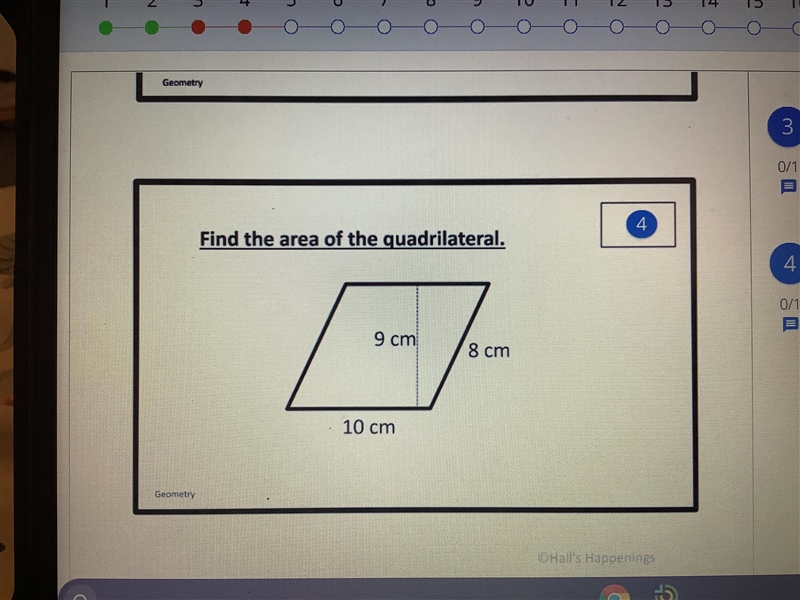 NEED HELP! Find the area of the quadrilateral. (Geometry)-example-1