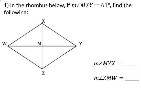 HELP DUE IN 1 Hour! m∠MYX =?? degrees ° m∠ZMW =?? degrees-example-1