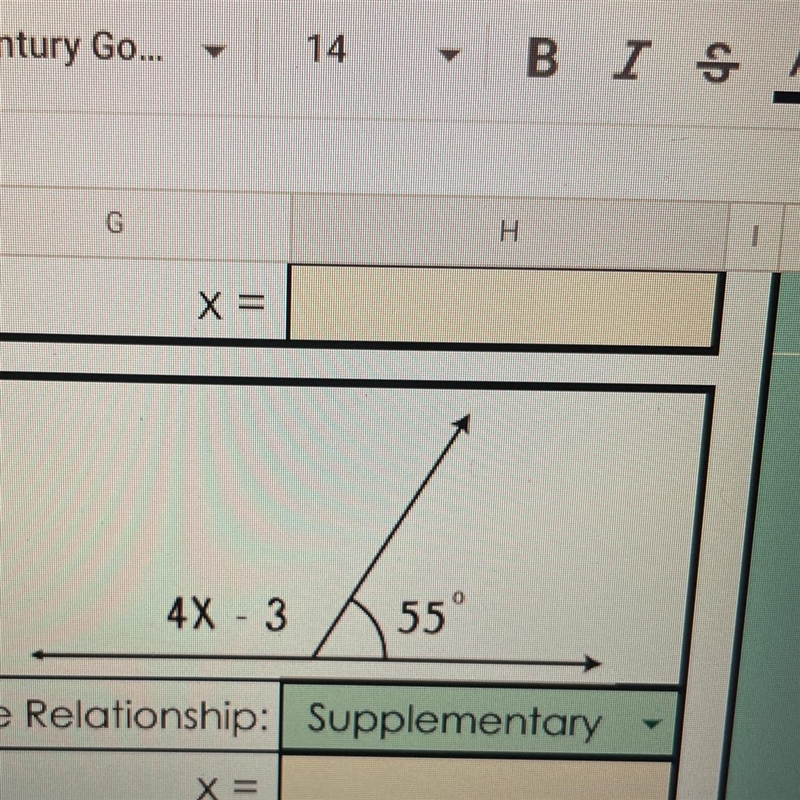 4X - 3 55° Please help meeee-example-1