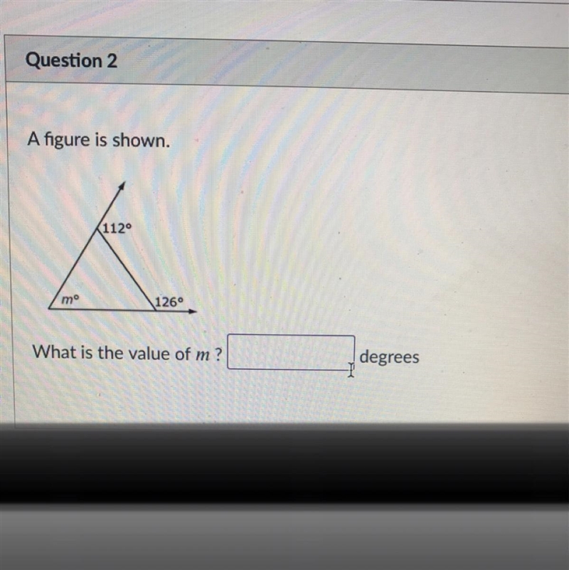 A figure is shown. What is the value of m? ___ degrees-example-1