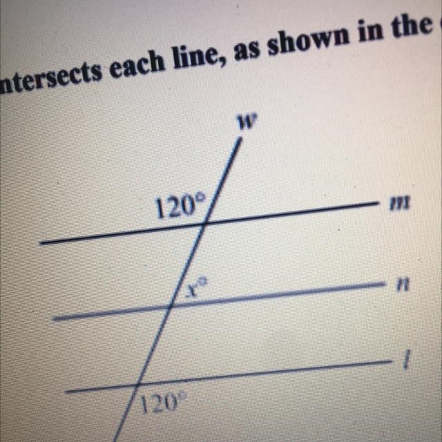 Lines m, n, and I are parallel. Line w intersects each line, as shown in the diagram-example-1