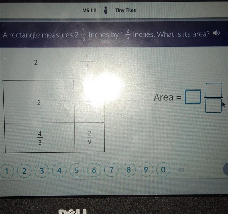 What is the area of 2, 1/3, 4/3 and 2/9.​-example-1