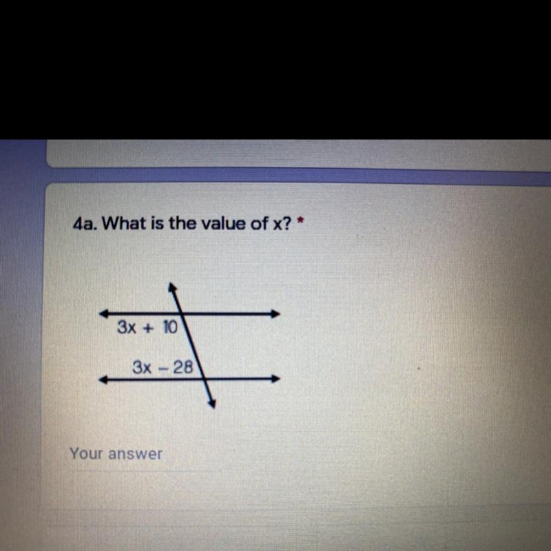 What is the value of x? * 3x + 10=3x - 28-example-1