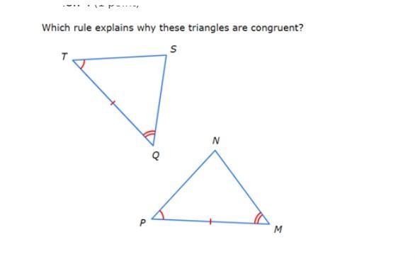 Which rule describes why these triangles are congruent?-example-1