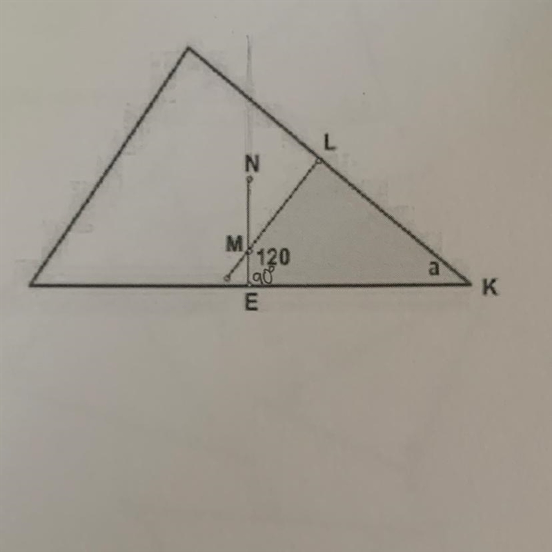 2. In the triangle below, NE and KL are perpendicular bisectors. Knowing that the-example-1