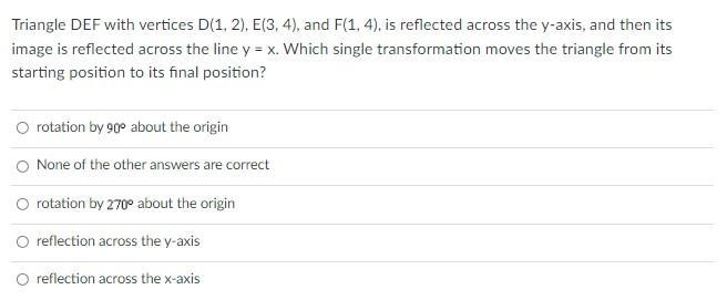 If smart please help me!!!!..! Triangle DEF with vertices D(1, 2), E(3, 4), and F-example-1