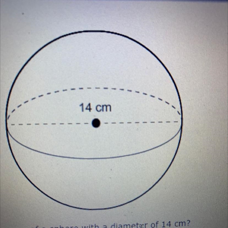 What is the surface area of a sphere with a diameter of 14 cm? 1961 cm2 287 cm2 7841 cm-example-1