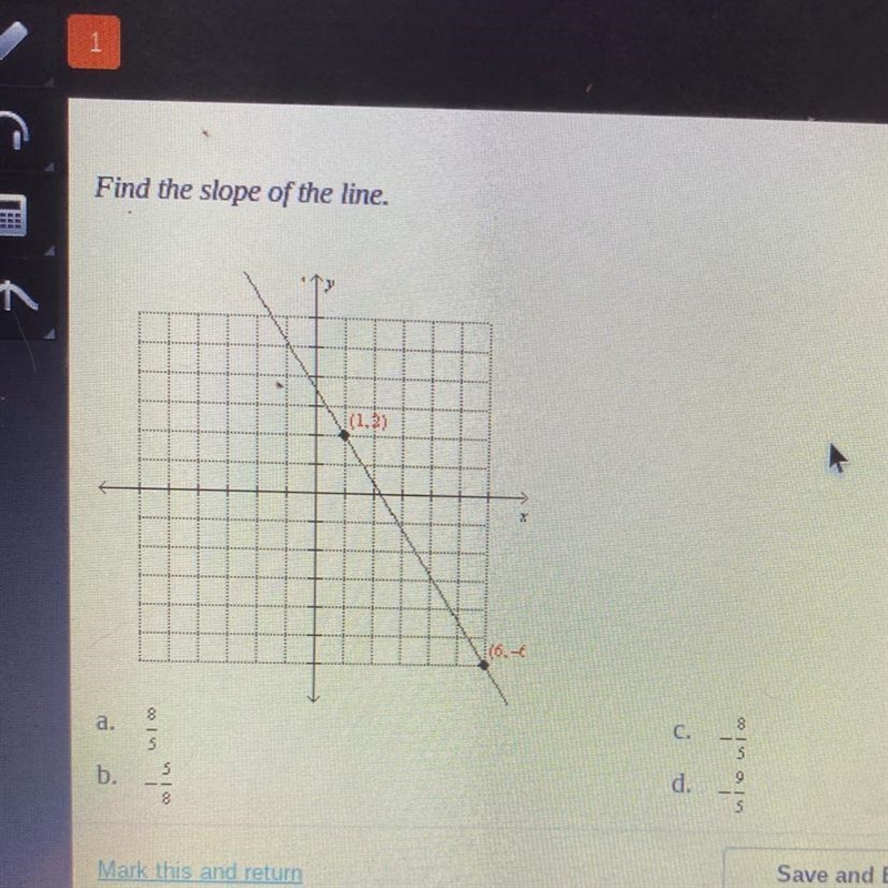 Find the slope of the line.-example-1