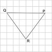 What is the area of Triangle PQR on the grid? A triangle PQR is shown on a grid. The-example-1