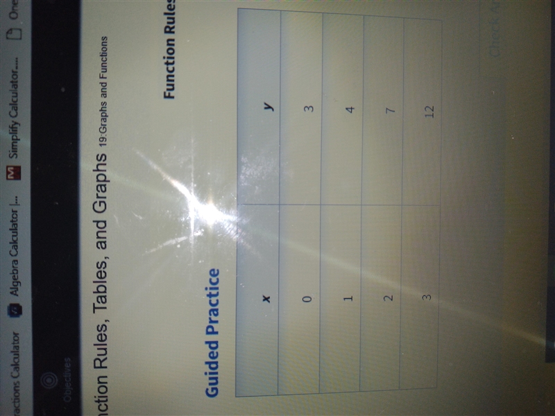 Write a function rule that best models the data in the table. A. y = x + 3 B. y = x-example-1