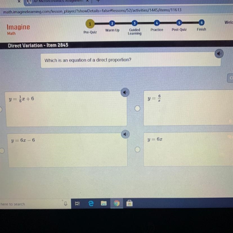 Which is an equation of a direct proportion?-example-1